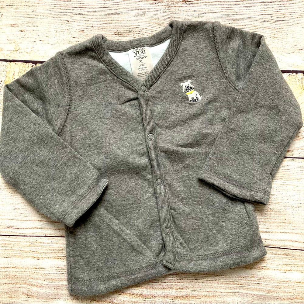 Just One You by Carter’s Cardigan Shirt Boys Xtra Large 18 Months Gray
